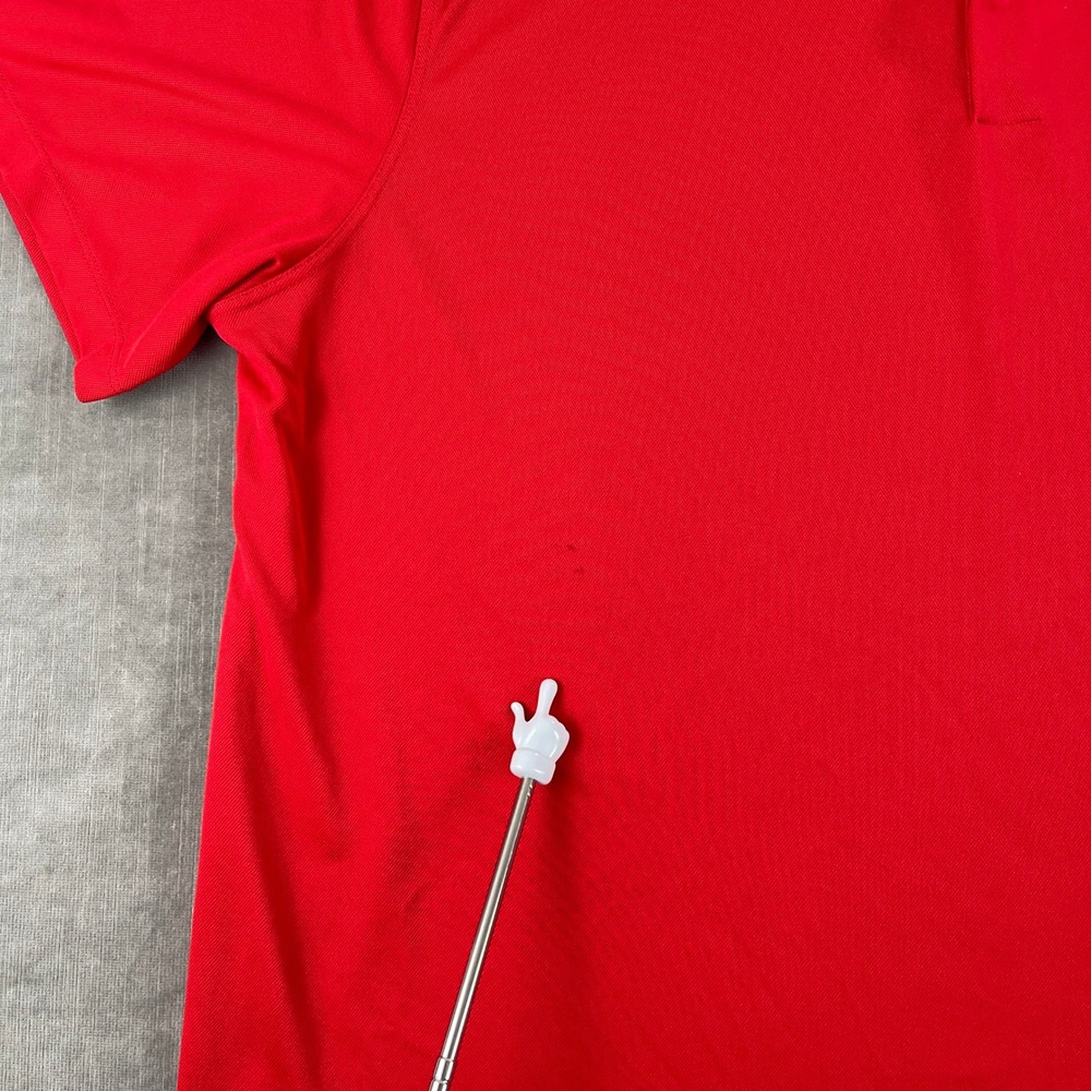 Nike Mens XL Red Dri-FIT Standard Fit Short Sleeve Polo Shirt Logo - Picture 5 of 9
